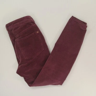 Anthropologie Pilcro High Rise Skinny Button Front Purple Corduroy Pants Size 27 - Image 1 of 4