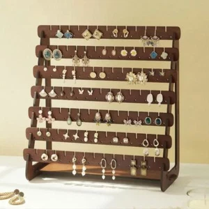 Earring Stand Wood Earring Display Stands Retro Earring Holder Jewelry Organizer - Picture 1 of 8