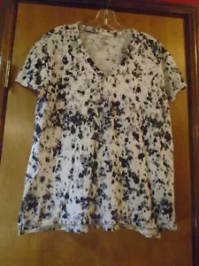 Women's Calvin Klein Jeans Top Black and White with Cap Sleeves Size L - Picture 1 of 4