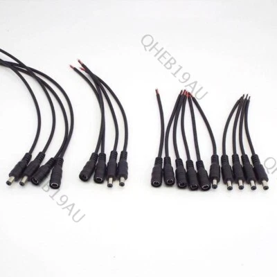 2pin DC Male Female jack Power supply Connector Pigtail Cable 5.5x2.1 22awg 26H - Image 1 of 4