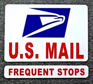 (1) Letrero magnético de correo de EE. UU. USPS - 8" X 12" + (1) PARADAS FRECUENTES - 1 3/4" X 12" - Imagen 1 de 1