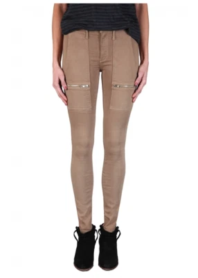 Pantalones de mezclilla ajustados con cremallera cargo súper ajustados de tiro medio Black Orchid marrón caprichoso 26 #440 Foto 1 de 2