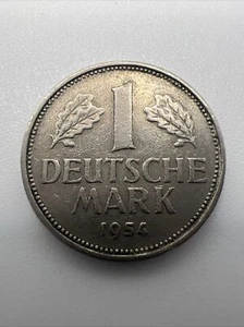 1954 F Germany Federal Republic Deutsche Mark 1 Coins - Picture 1 of 2