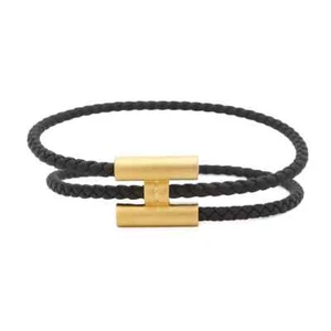 HERMES Tourni Tresse Size T5 Swift Leather/Metal Black - Picture 1 of 7