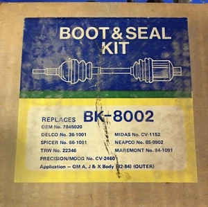 PN# BK-8002 Boot & Seal Kit 1982-1984 GM Outer GM A, J and X Body NOS SEE BELOW - Imagen 1 de 2
