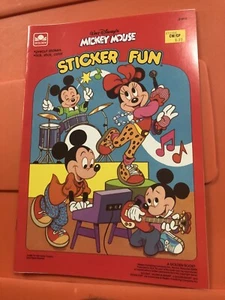 VTG Disney Mickey Minnie Mouse 1980 Rock Band Sticker Fun Coloring Book 1988 New - Picture 1 of 5