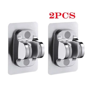 2Pcs/set Adjustable Shower Head Holder Adhesive Shower Wand holder Wall Mount - Picture 1 of 11
