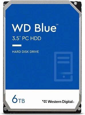 Western Digital 6TB WD Blue PC Hard Drive HDD - 5400 RPM, 3.5" - WD60EZAZ - Image 1 of 4