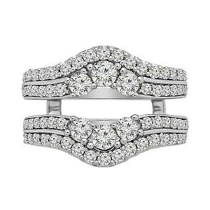 2Ct Round Lab-Created Diamond Solitaire Enhancer Wrap Ring 14k White Gold Over - Picture 1 of 5