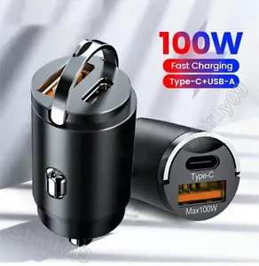 Cargador rápido de coche USB y USBC tipo C para iPhone Samsung encendedor de cigarrillos - Imagen 1 de 21