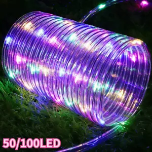 Solar LED Twinkle Fairy Lights Hanging Strip Outdoor Garden Patio Dusk To Dawn - Picture 1 of 16