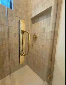 rear fix shower wood metal GLASS narrow 1.1/2 wide 12" inch long door grab Solid - Picture 1 of 10