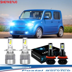 Combo LED Headlight Kit For Nissan Cube 2009-2014 Hi/Low Beam Fog Light Bulbs - Picture 1 of 12