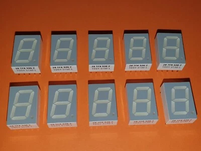 10x 7-Segment LED Anzeige 13mm gelb 0.51 Inch gem. Anode - Bild 1 von 3