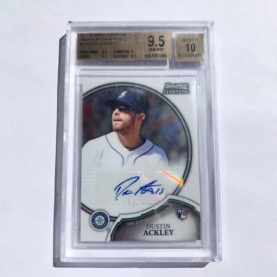 2011 Bowman Sterling Dustin Ackley Auto Rookie Autograph BGS 9.5 10 #8 RC - Image 1 of 2