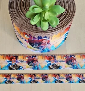 7/8, 1.5 & 3" (1 YD) The Little Mermaid Grosgrain Ribbon Mermaid Movie Sea Ocean - Picture 1 of 2