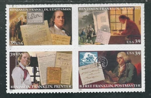 Scott #4021/4....39 Cent...Benjamin Franklin...Block of 4 - Picture 1 of 1
