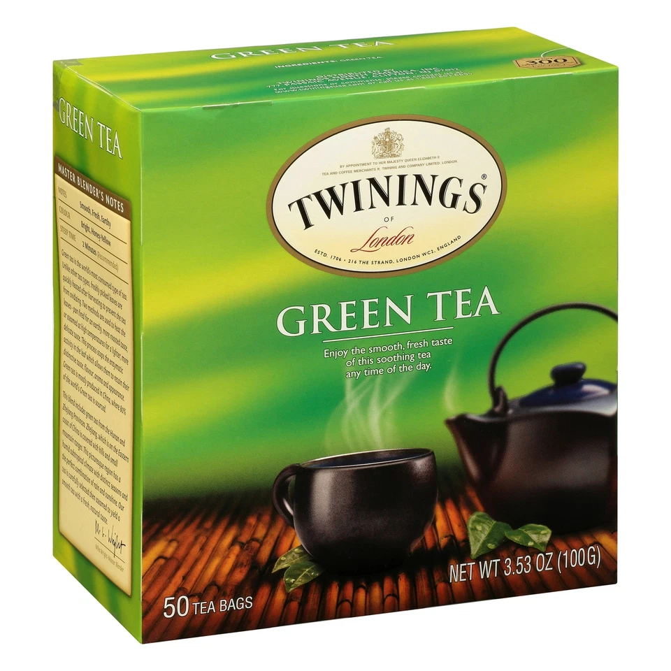 6 X Twinings of London Pure Green Tea Bags 50 Count New/