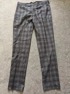 Harry Brown Trousers Plaid 32R L31 black grey - Picture 1 of 10