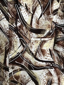 Camisa de campamento hawaiana vintage años 70 poliéster Laui Kai Tiki abstracta talla M EE. UU. - Imagen 1 de 5