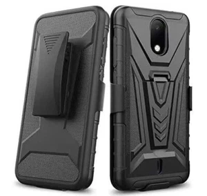 Funda de teléfono a prueba de golpes con clip para cinturón funda para teléfono Cricket Debut 4G 2021 - Imagen 1 de 7