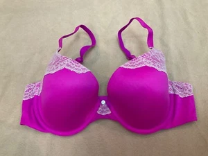Victoria’s Secret Angels Bra 36C Lined Demi Pink Glisten lace - Picture 1 of 3