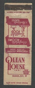 Ca 1935* MATCHBOOK ADVERTISING FOR OLEAN HOUSE NEW YORK - Picture 1 of 1