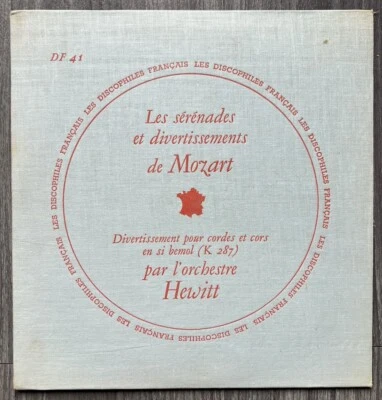 LES DISCOPHILES FRANCAIS DF 41 / SERENADES MOZART - ORCHESTRE HEWITT / EX - Photo 1/2
