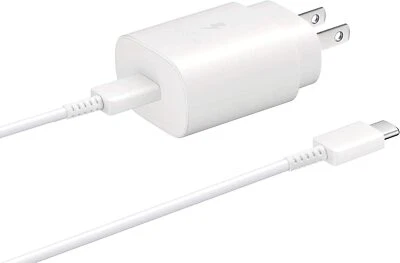 Adaptador de corriente de viaje Samsung carga súper rápida 25W cable USB tipo C - blanco Foto 1 de 4