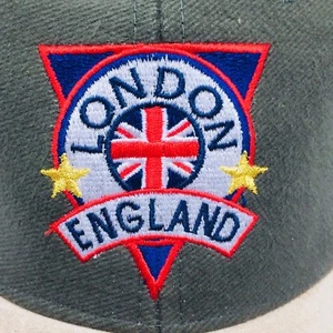 Green & Tan London England Ball Cap Hat Embroidered UK Adjustable Strapback - Picture 1 of 10