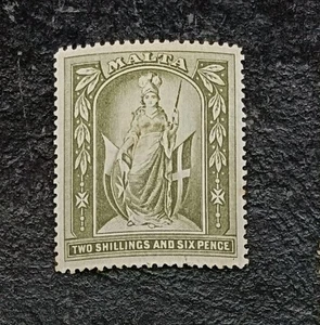 MALTA 1899 2s6d SG 34 Sc 17 MLH tonificación de goma - Imagen 1 de 2
