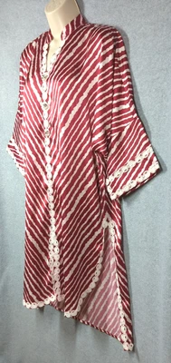 New SANA SAFINAZ Silk Dress Caftan Size Small Front Jeweled Accents Elegant - Image 1 of 4