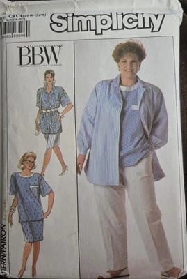 Vtg Simplicity BBW pattern 9061 Women's Pants, Skirt, Tops size 26W - 32W uncut - Image 1 of 2