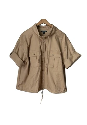 Ralph Lauren Mujer 18 Tostado Puño Manga Botón Delantero Camisa Safari Chaqueta Foto 1 de 4
