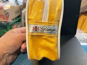 VINTAGE GIORGIO BEVERLY HILLS TRAVEL COSMETICS BAG TOILETRIES “ YELLOW & WHITE ) - Picture 1 of 5