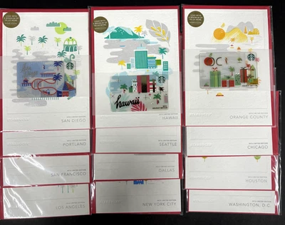 Starbucks 2018 US Christmas Card + City Cards Completed Set of 12 - Image 1 of 4
