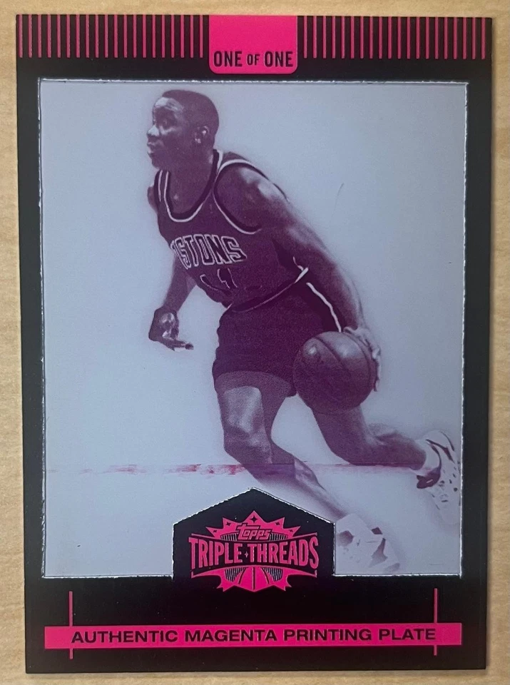 2008-09 Topps Triple Threads #11 Isiah Thomas 1/1 placa de impresión magenta pistones Foto 1 de 2