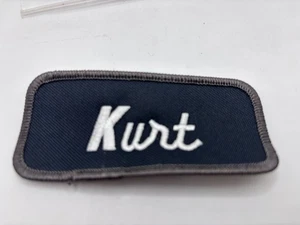 KURT USED EMBROIDERED VINTAGE SEW ON NAME PATCH TAGS ASSORTED COLORS AVAILABLE - Picture 1 of 10
