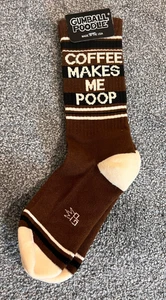 NWT ~Gumball Poodle~ "Coffee Makes Me Poop" ~ Unisex Socks ~ Gag Gift ~ One Size - Picture 1 of 4