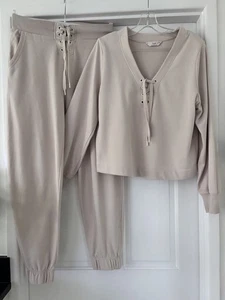 Rosie exclusively for M&S/Opaline Lace Tie Joggers & Matching Sweatshirt Sz S/M - Picture 1 of 11