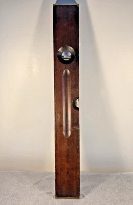 Antique Stanley No. 3 Wood & Brass Level New Britain Conn USA Brass Ends 24" - Image 1 of 4