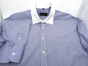 Donald J. Trump Signature Collection Blue/White Striped Dress Shirt 16.5-34/35 - Picture 1 of 9