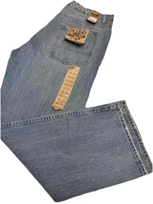 Pantalones de mezclilla enchufables de colección para hombre pierna suelta recta talla 38x L30 nuevos con etiquetas Foto 1 de 4