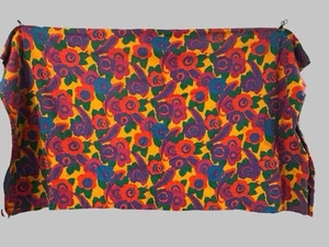 Vintage Cranston Fabric USA Psychedelic Retro Groovy Hippy Floral 4 yds x 64” - Imagen 1 de 7