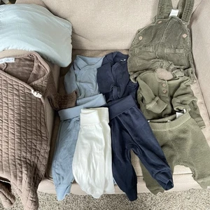 Pacchetto di vestiti H&M ZARA Caden Lane bambù neonato bambino ragazzo Preemie-3/6 m - Foto 1 di 9