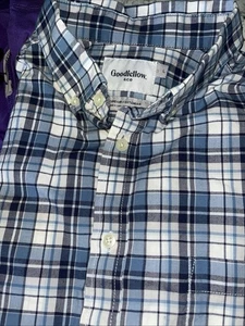 Goodfellow Hombre Azul Teal Gingham Cuadros Manga Larga Camisa Abotonada - Talla L - Imagen 1 de 6