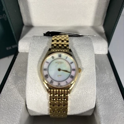 Ladies Rotary gold plated ultra slim Quartz Watch lb08002/02 - Image 1 of 4