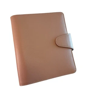 Kikki.k Planner vintage in pelle rosa B6 medio 8 x 6,5, 6 anelli inserti oro rosa - Foto 1 di 16