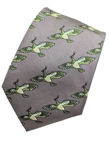 HERMES Tie silk 100% all-over pattern Bird pattern made in France 726 - Picture 1 of 6