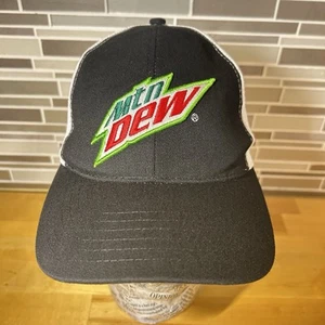 Mountain Dew Truckermütze mit gesticktem Logo schwarz & weiß Netzrücken - Bild 1 von 7